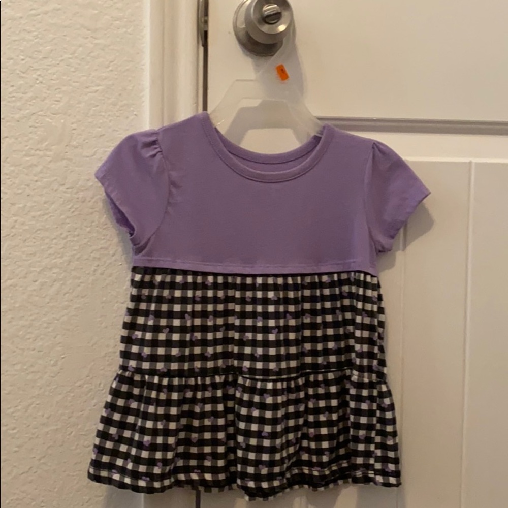 Cute purple and black plaid toddlers dress